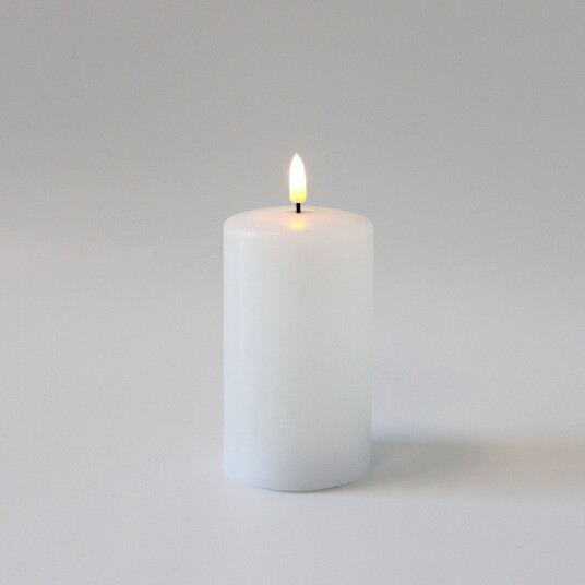 Ledlife LED Blokklys 12,5cm høy smelte utseende flammeeffekt   Ø7,5cm fungerer m. fjernkontroll timer ekte stearin