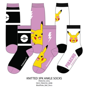 Pokemon Sokker 3-pk Pink - 31/34 - Voksen