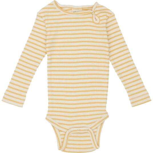 Gul Stripete Petit Piao SS Body (62 / 3 mnd)