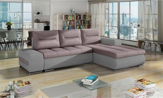 Seksjon Eltap Ottavio 275x180x85 cm Soro 61 Soro 83 Rosa Hvit Høyre