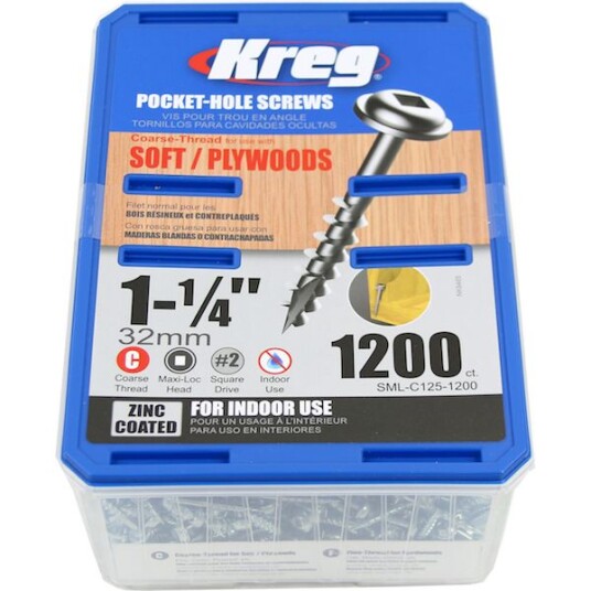 Kreg SML-C125-1200 Skrue 32 mm 1200-pakning Innfesting