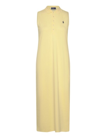 Polo Ralph Lauren Stretch Cotton Sleeveless Polo Dress Yellow XS