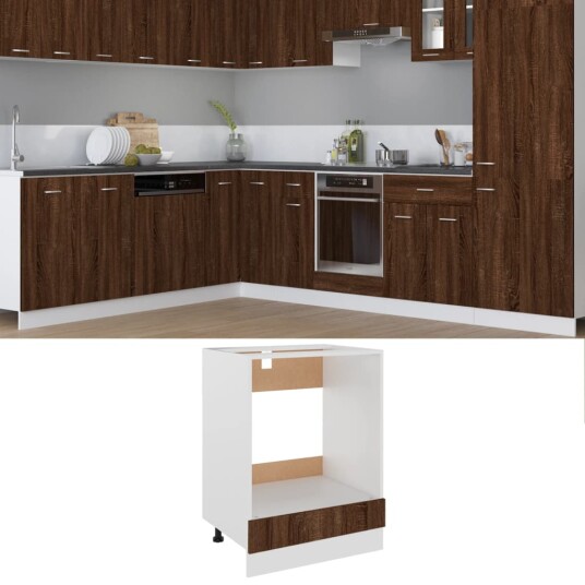 vidaXL Ovnskap brun eik 60x46x81,5 cm konstruert tre vidaXL Ovnskap brun eik 60x46x81,5 cm konstruert tre