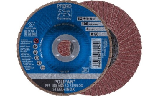 Pferd Lamellskive PFF 100 A 80 SG Steelox/16,0 100mm 15300 rpm 10 stk