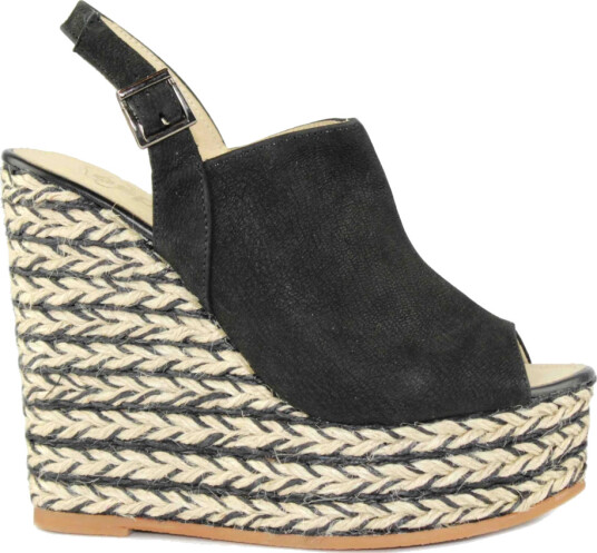 Espadrilles Dame Sko Svart 36 EU,