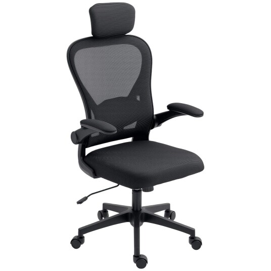 Ergonomisk kontorstol med flip up armer og korsryggstøtte Ergonomisk kontorstol med flip up armer og korsryggstøtte