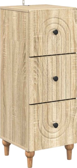 vidaXL Skuffeskap Sonoma eik 33 x 34,5 x 90 cm Konstruert tre