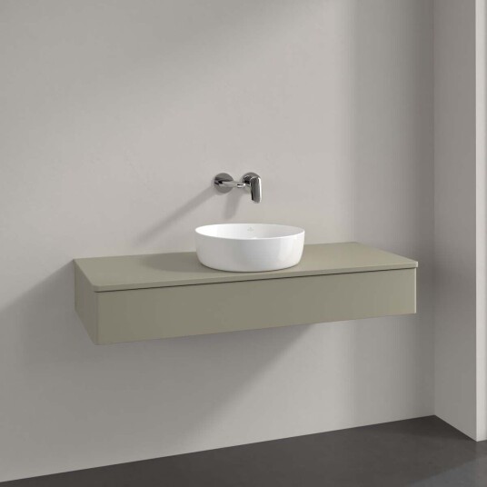Villeroy & Boch Antao Servantskap med 1 skuff 120x50x19 cm m/lys Steingrå Matt Villeroy & Boch Antao Servantskap med 1 skuff 120x50x19 cm m/lys Steingrå Matt
