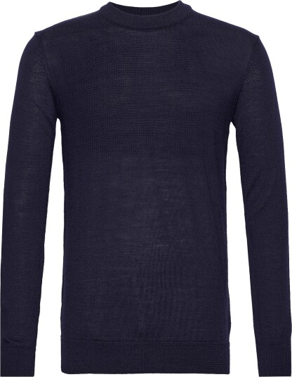 Knowledge Cotton Apparel Merino Crew Neck Sweater   Navy   XL