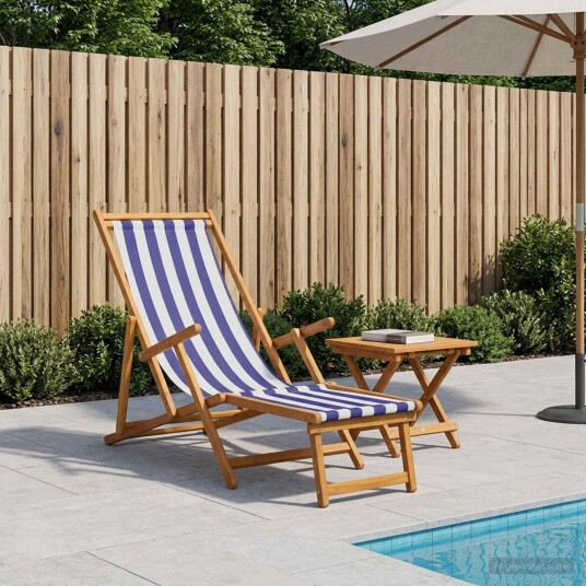 vidaXL Sammenleggbar solstol 3 Posisjon Solid Eucalyptus Tre