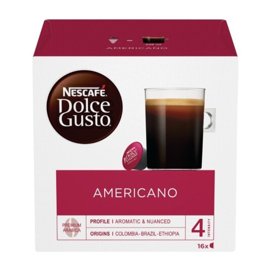 NESCAFE DOLCE GUSTO AMERICANO KAFFEKAPSLER 16 STK 12396489 NESCAFE DOLCE GUSTO AMERICANO KAFFEKAPSLER 16 STK 12396489