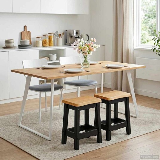 VidaXL Barstol EKAI 2 pcs Svart 40 x 29 x 45,5 cm Heltre furu VidaXL Barstol EKAI 2 pcs Svart 40 x 29 x 45,5 cm Heltre furu