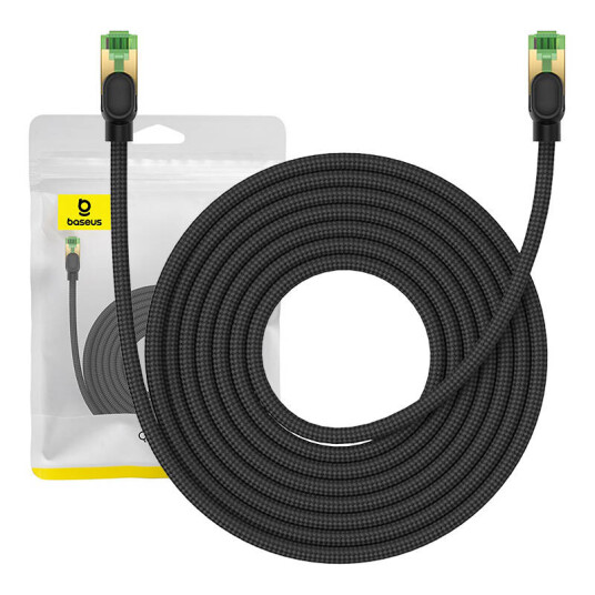 Braided network cable cat.8 Baseus Ethernet RJ45 40Gbps 8m (black)