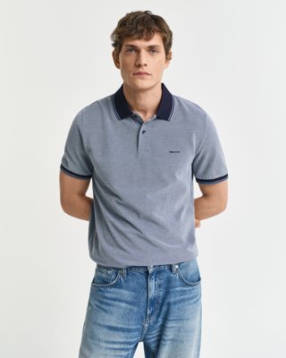 Gant Kortermet piquéskjorte i regular fit DUSTY NAVY XXL