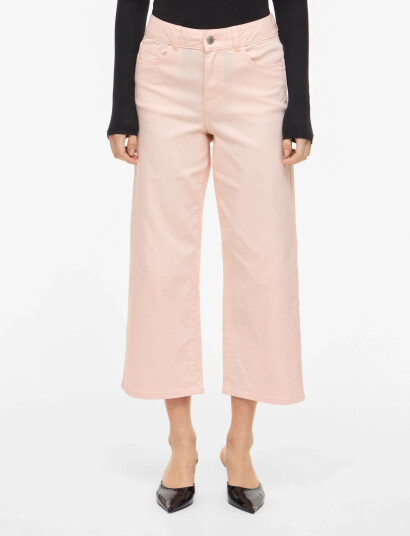 Vila Viemma Hw 7/8 Wide Jeans Nus   Pink   44 x 32