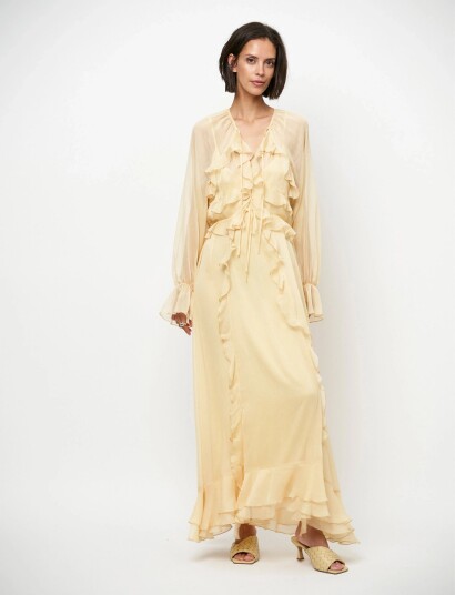 Dante6 Dante6 Elivia Chiffon Maxi Dress Yellow 40