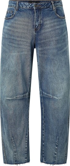 Zizzi Jeans Jtinted Barrel Jeans Blå