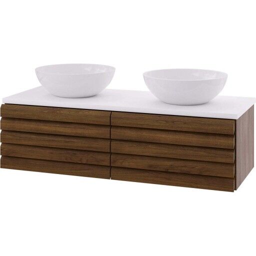 Linn Bad Selma Eikestav Heltre D45cm Servantskap Mørk eik / 120cm Dobbel