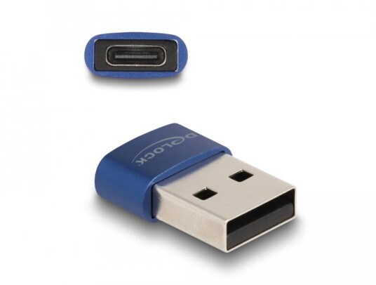 DELOCK USB 2.0 Adapter USB Type-A male to USB Type-C™ female blue