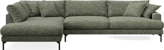 Menard Premium 5 seters venstrevendt L formet dyp sjeselongsofa i chenille Grønn