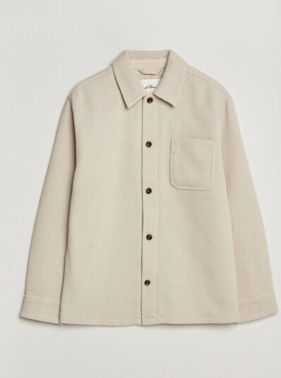 Les Deux Twill Wool Overshirt Ivory