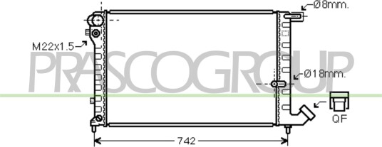 PRASCO CI032R018 Radiator motorkjøling