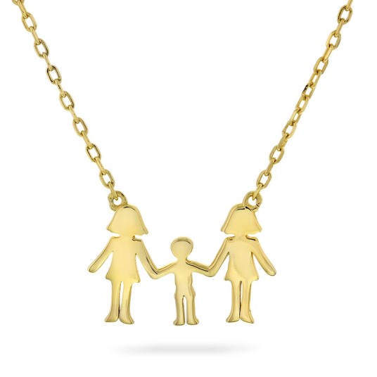 Pan Jewelry Familiesmykke med mødre og en sønn forgylt sølv