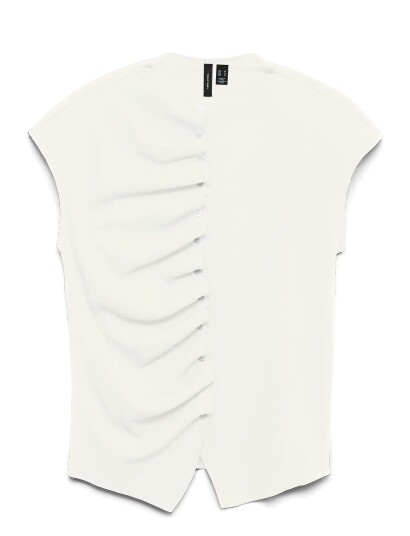 Vero Moda Vmrosa Sl Button Detail Top Jrs Exp Sb4 White XS