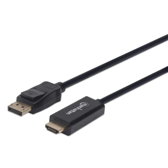 MANHATTAN MH Cable, DisplayPort/HDMI-Male, 4K@60Hz, 1m, Black, Polybag