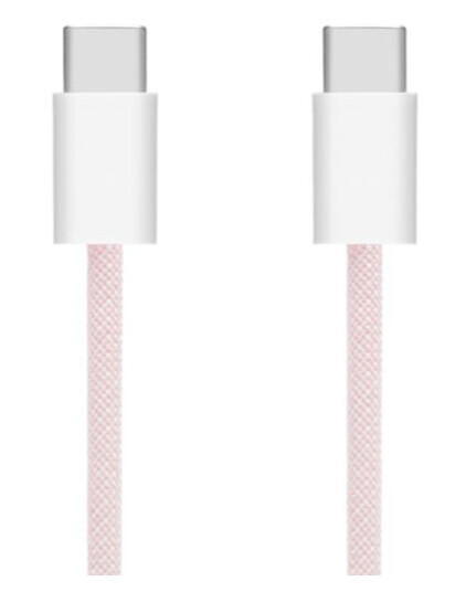 Linocell Flettet USB-C- til USB-C-kabel 60W Rosa 1 m