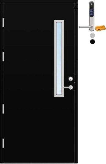 Ytterdør Bygg1 Fjell 12 Klarglass med Yale Doorman Classic Home
