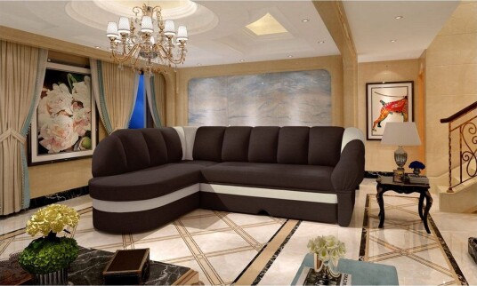 Seksjon Eltap Benano 250x85x180 cm Sawana 16 Soft 33 Brun Beige Venstre