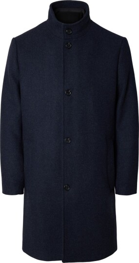 Selected Slmrainar Wool Blend Coat Noos Navy M Selected Slmrainar Wool Blend Coat Noos Navy M