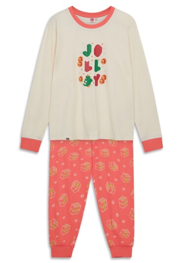 Lego Julepysjamas for voksne   offwhite