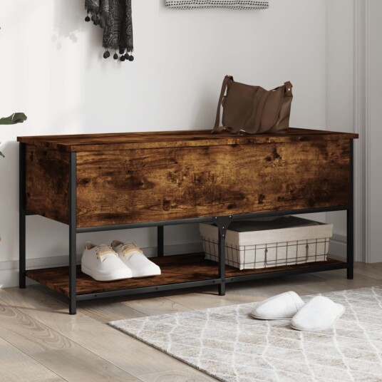  Oppbevaringsbenk røkt eik 100x42,5x47 cm konstruert tre 8721012340763