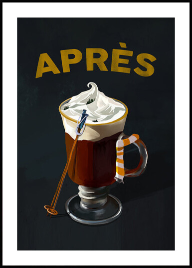 Apres Hot Cocoa Cocktail Ski Art Plakat Plakat / 40x50cm