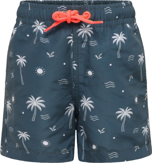 Mango Palm Trees Print Swimsuit Trunks Navy 13 14