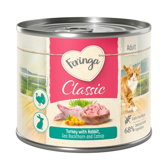 20% Rabatt! Feringa Våtfôr 12 X 200 G Classic Meat Kanin & Kalkun 12 X 200 G