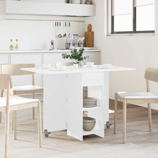 vidaXL Spisebord 115 x 70 x 75 cm Konstruert tre Hvit Rektangulær