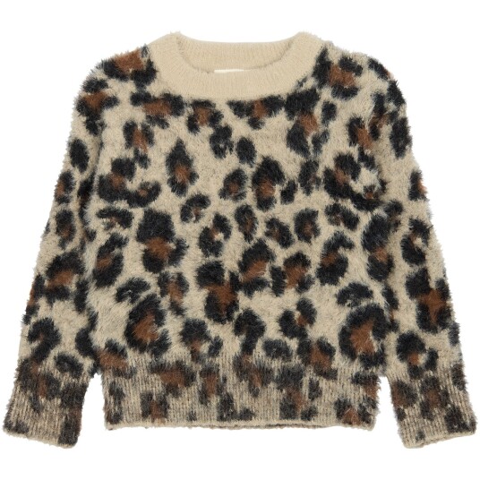 The New Feather Gray AOP TNPamilla Jacquard Pullover 3 4 år