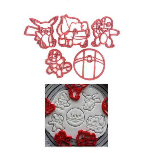 5 stk kakeutstikker Pokemon 8 cm 5 stk kakeutstikker Pokemon 8 cm