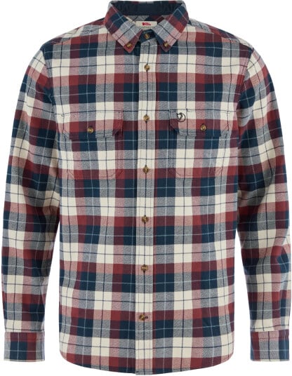 Fjellreven Men"s Singi Heavy Flannel Shirt Dark Navy/maroon L