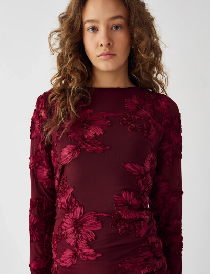 Noella Lavinia L/S Dress   Burgundy   XS