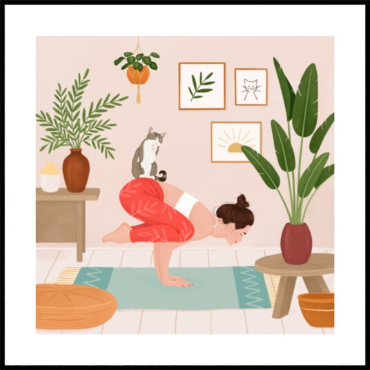Peaceful Yoga Cat Plakat / 100x100