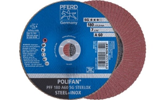 Pferd Lamellskive PFF 180 A 60 SG Steelox 180mm 8500 rpm 10 stk