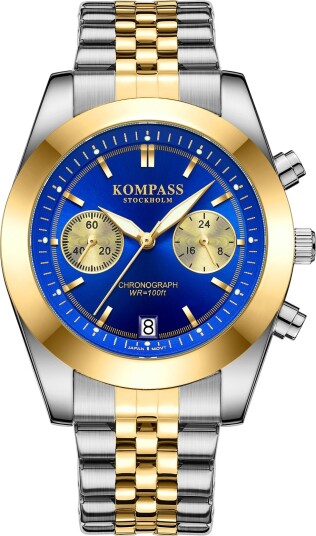 Kompass Navigator Chrono Silver Gold Blue