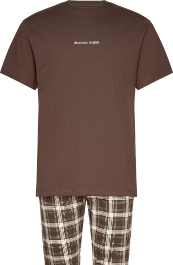 Selected Slhregmonus Ss Lounge Set Exp - Brown - M