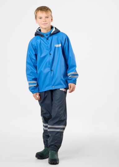 Swedemount Rusk Rain Set Jr Blue/Dk Navy 110 Regnbukser Swedemount Rusk Rain Set Jr Blue/Dk Navy 110 Regnbukser