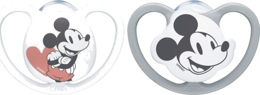 Nuk Mickey Mouse Silikonsmokk 0-6 mnd 2-Pk