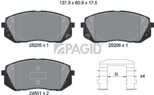 PAGID T2061N Bremseklosser